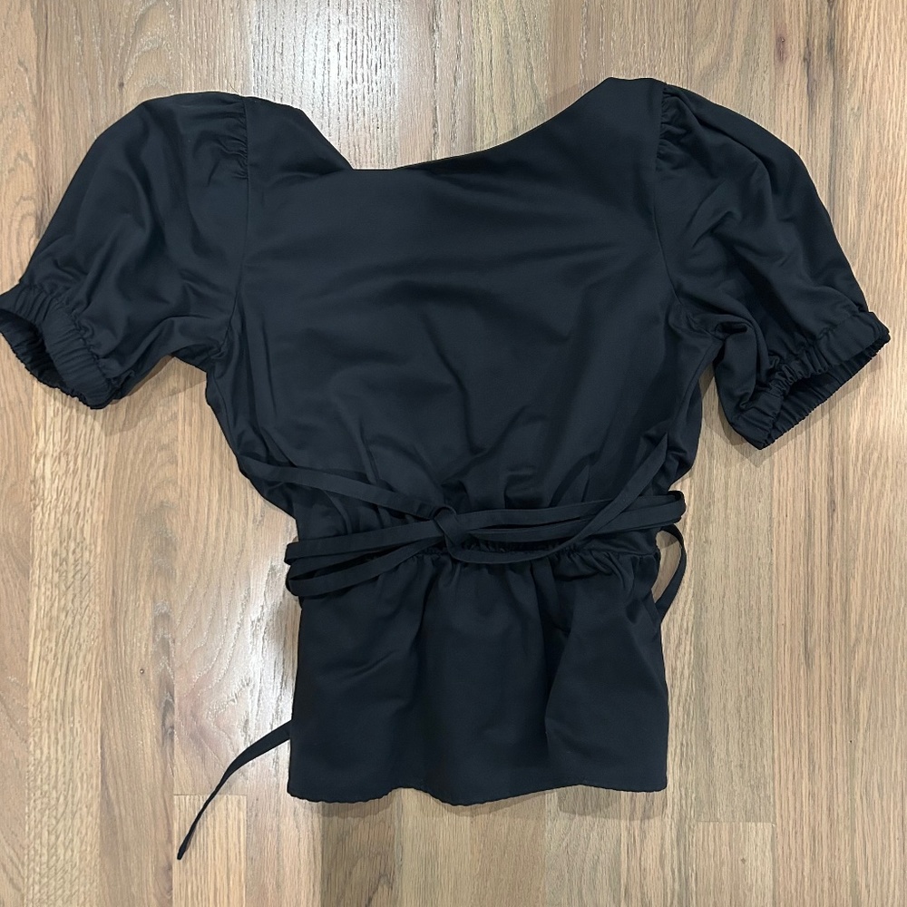 Stand Marie Open Back Cotton Blend Faille Peplum … - image 4